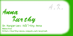 anna kurthy business card
